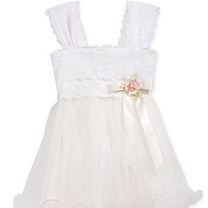 Bonnie Jean Girls Lace-Bodice Tulle Dress Sz 4t &5